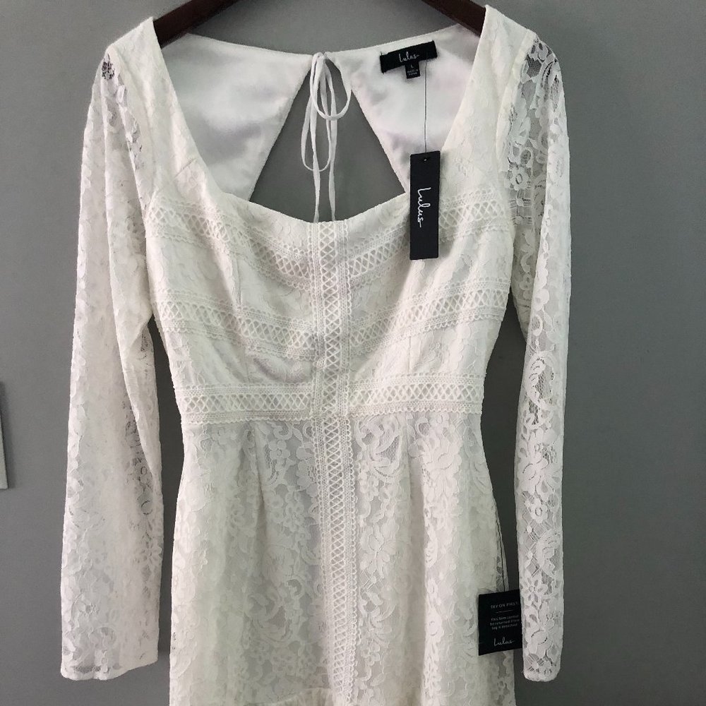 Cream white lace Lulus dress